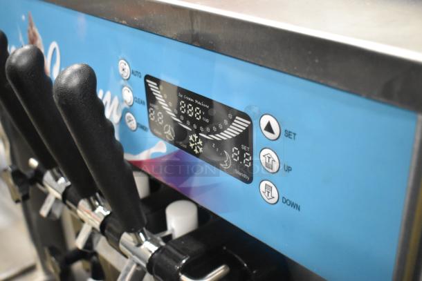D425 Stainless Steel Commercial 2 Flavor Soft Serve Ice Cream Machine with Twist. Digital controls, 115V, 1 Phase.