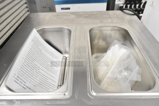 D425 Stainless Steel Commercial Soft Serve Ice Cream Machine, 2 flavor with twist. 115 Volts, 1 Phase, Model D425.