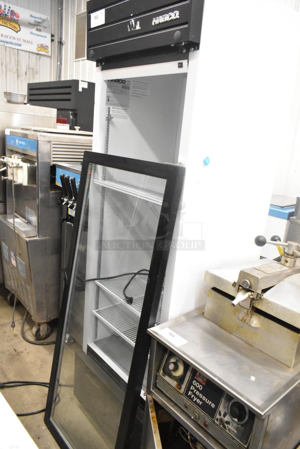 2019 Habco SE18 Commercial Cooler, single door, poly-coated racks, unattached door, 115 volts, 1 phase, model SE18.