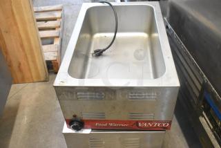 2 stainless steel food warmers, Winco FW-S600 and Avantco. 115 volts, 1 phase, used. Visible Avantco brand label.