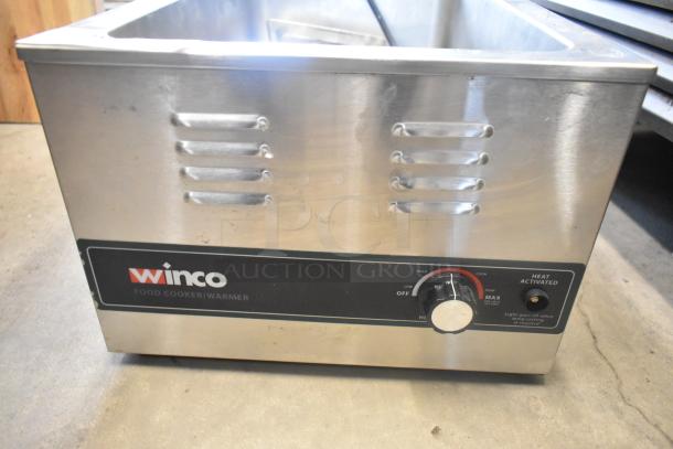2 stainless steel food warmers, Winco FW-S600 and Avantco models. 115 volts, 1 phase. Auction includes both units.