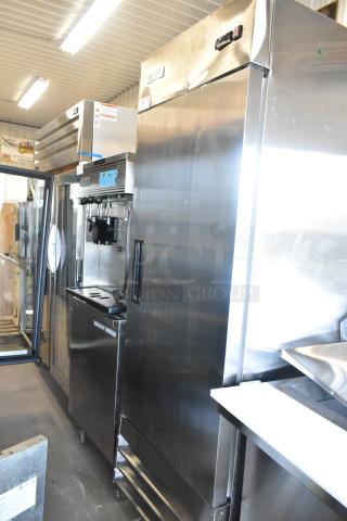 Avantco 178A23RHC stainless steel commercial cooler; single door, on casters, 115V, 1 phase, scratch and dent.
