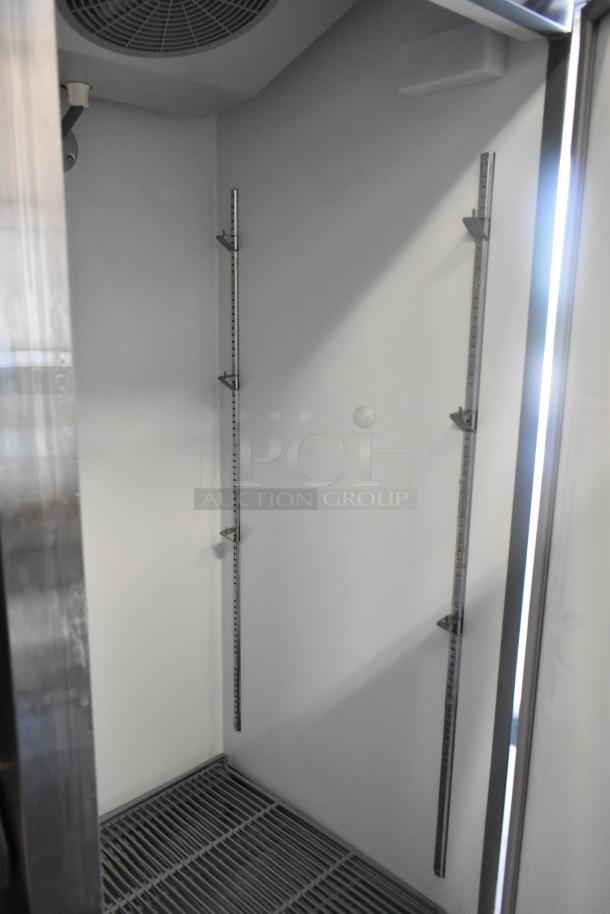 Brand new 2025 Avantco 178A23RHC stainless steel single door reach-in cooler, commercial casters, 115V, 1 Phase.