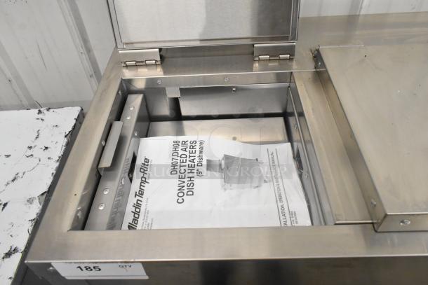 2021 Aladdin Temp-Rite DH08 Stainless Steel Tray Return with manual. Commercial casters, 208-240V, 1 Phase.