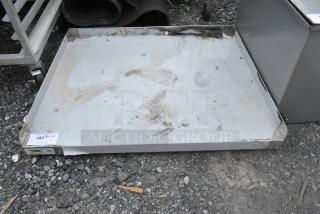 Regency 30"x36" 16-gauge stainless steel equipment stand, brand new, no legs, slight dents visible. Tag reads "193 017."