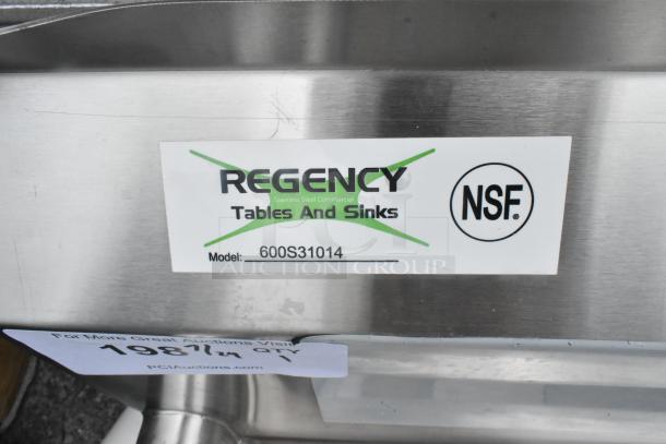 BRAND NEW Regency 39" stainless steel three-compartment commercial sink, model 600S31014, NSF certified, scratch and dent.