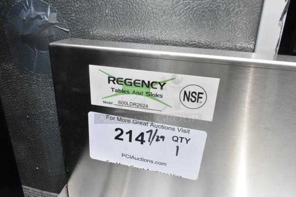BRAND NEW SCRATCH AND DENT Regency 600LDR2624, 24" five-tier stainless liquor display rack, 26" deep, NSF certified, without legs.