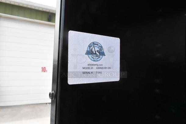 Allstate ASMMS 491-DS Merchandising Rack label, model and serial number visible, in excellent condition.