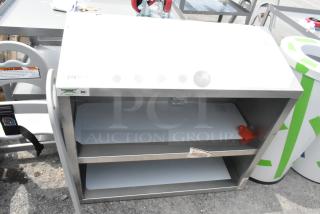 BRAND NEW Regency 600WCO1536 36" stainless steel open wall cabinet, scratch and dent, with two shelves, NSF certified.