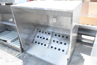 4' CaptiveAire 4830 ND-2 stainless steel grease hood with filters, features dial gauge, in good condition.