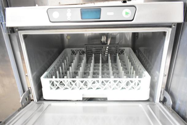 2019 Hobart LXCEPR stainless steel undercounter dishwasher, 120V, 1 Phase. Features digital controls, open door view.