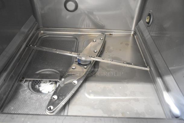 2019 Hobart LXCEPR undercounter dishwasher, stainless steel interior, shown in clean condition. Designed for commercial use.