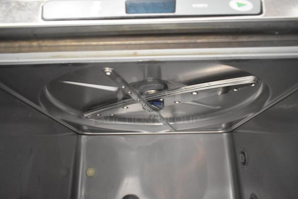 2019 Hobart LXCEPR stainless steel undercounter dishwasher interior view. Model LXCEPR, 120V, 1 phase. Clean condition.