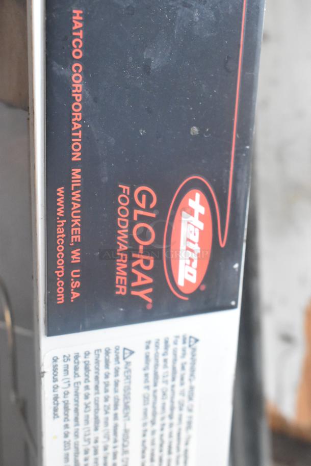 Hatco GRAH-54 54" warming strip, metal, 208 volts, 1 phase. Glo-Ray model with visible label and instructions.