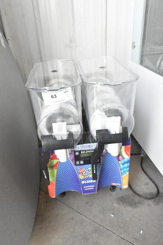 Bunn ULTRA-2 Stainless Steel 2 Hopper Slushie Machine, no lids, 115V, 1 Phase, commercial countertop model.