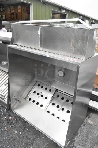 4' CaptiveAire 4830 ND-2 stainless steel grease hood with return air, filters, and visible perforated panels. Good condition.