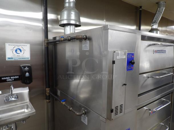 Bakers Pride Model D-125 Super Deck double stack oven, new, 10" deck, 125,000 BTU, 300-650°F, stainless steel.