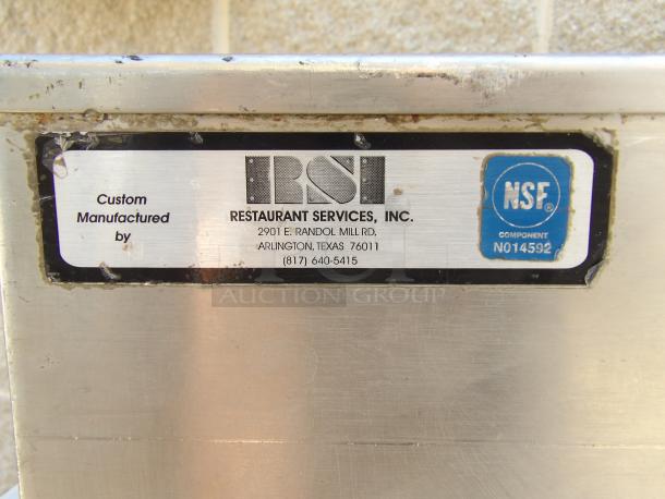 RSI Table Top Cold well, stainless steel, with ball valve drain. NSF certified. Custom manufactured by Restaurant Services, Inc.