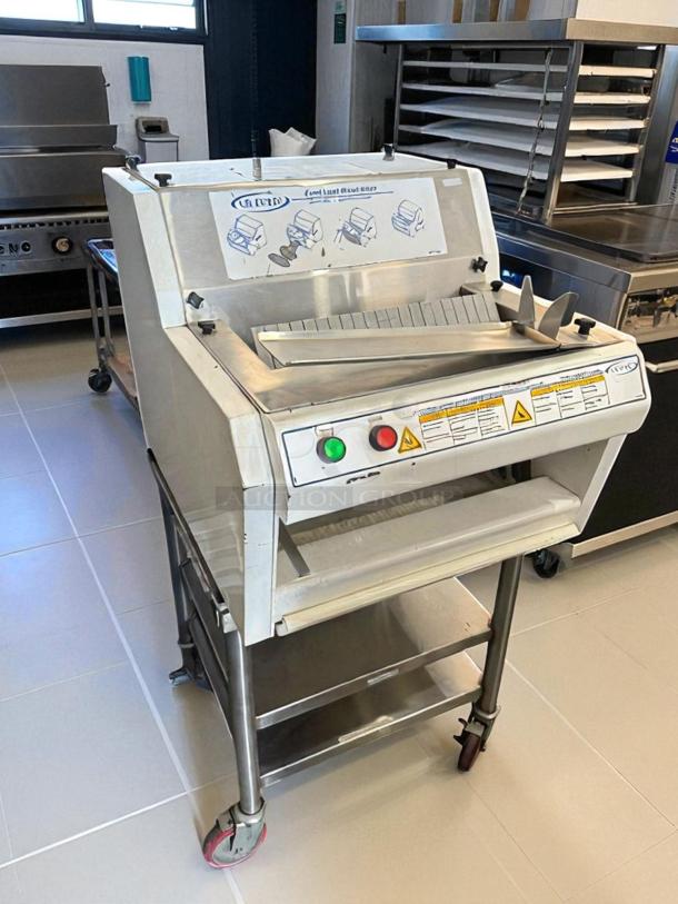 Oliver 6401-5048 commercial bread slicer, excellent condition, NSF certified, fully tested, stainless steel finish, visible controls.