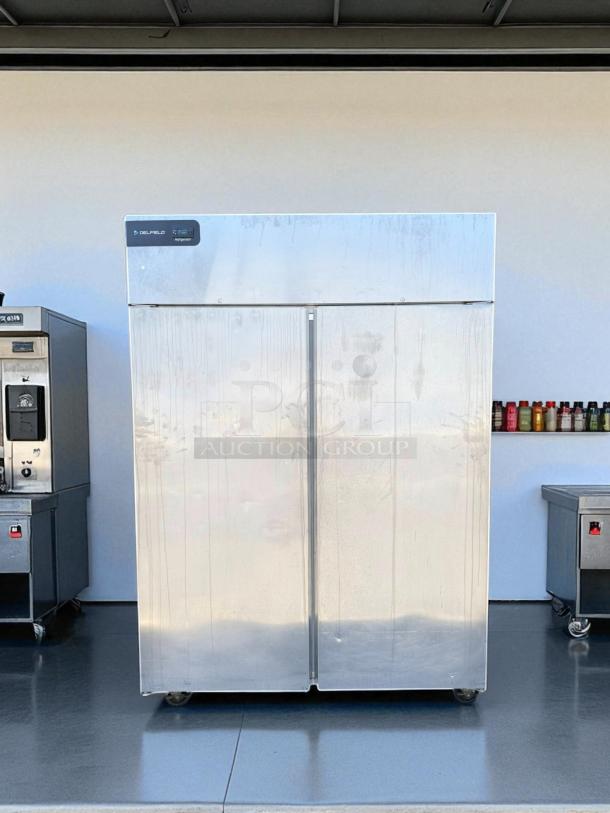 Delfield GBR2P-S 2-door commercial refrigerator, stainless steel, excellent condition, 115V, fully tested and working.