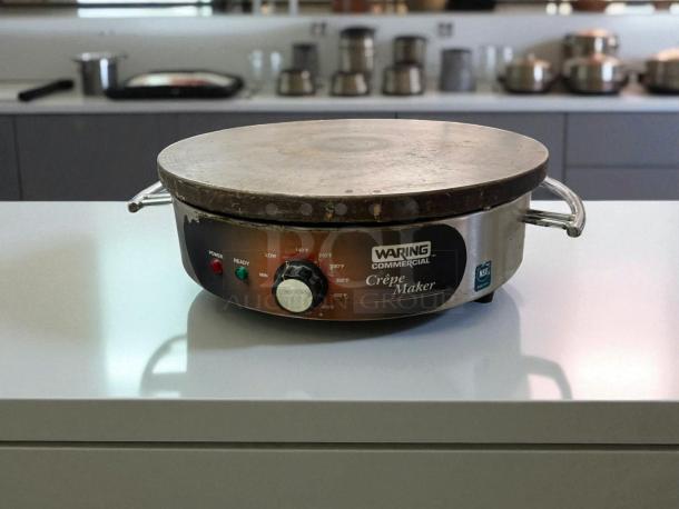 Waring Commercial WSC160X Crêpe Maker, Stainless Steel, Top Condition, NSF Certified, Fully Tested, Temperature Dial.