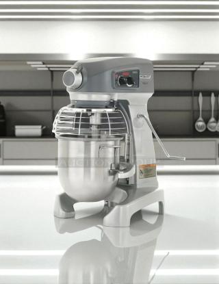 Hobart HL200 20 Qt Commercial Mixer in outstanding condition. Fully tested, 100-120V, with safety guard and control panel.