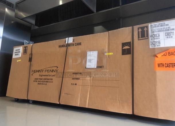 Brand new Henny Penny HHC900.24 2-door electric holding cabinet, unopened in box, 120V, stainless steel, heavy-duty.