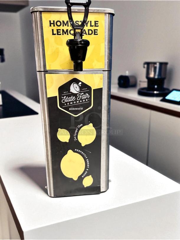 Newco FPM-1 State Fair lemonade dispenser with Tomlinson spout, excellent condition, fully tested, "Homestyle Lemonade" label.