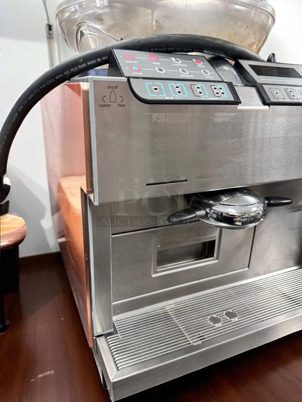 Carimali Eco Super-Automatic espresso machine, dual group heads, steam wand, stainless steel, outstanding condition, fully tested.