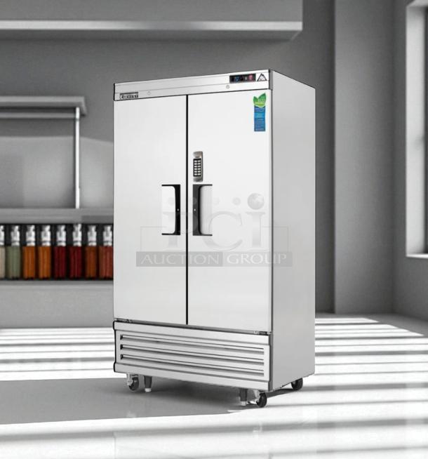 Everest EBR2D 2-door commercial refrigerator in superb condition, fully tested, with digital display and secure keypad.