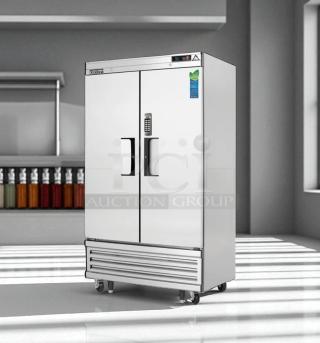 Everest EBR2D 2-door commercial refrigerator in superb condition, fully tested, with digital display and secure keypad.