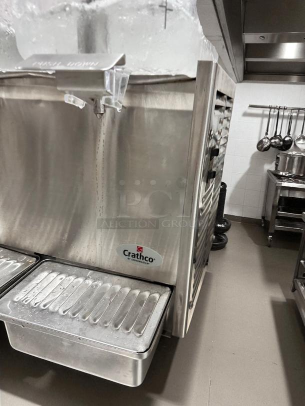 Crathco D25-3 5-Gallon Cold Beverage Dispenser, dual containers, stainless steel, outstanding condition, fully tested, 115V.