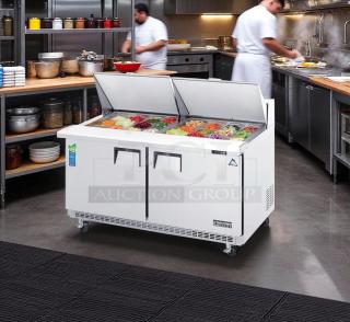 Everest EPBWR2 2-Door Refrigerated Prep Table, top-tier condition, 115V, fully tested, ideal for sandwiches/salads.