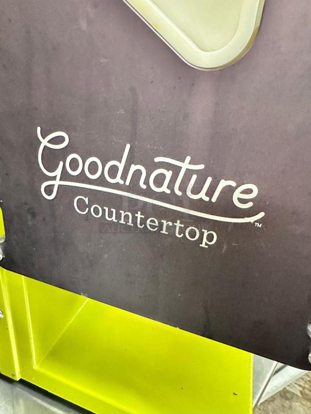Goodnature CT7 Cold Press Juicer, superb condition, fully tested, 115V, visible "Goodnature Countertop" branding.
