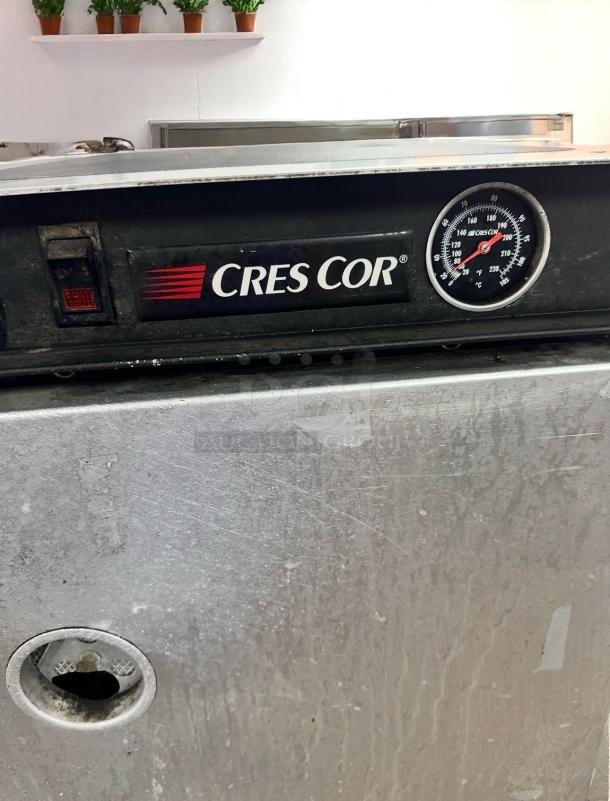 Cres Cor H137SUA5DB Hot Holding Cabinet in superb condition, 120V electric, features thermostat gauge, Cres Cor logo visible.