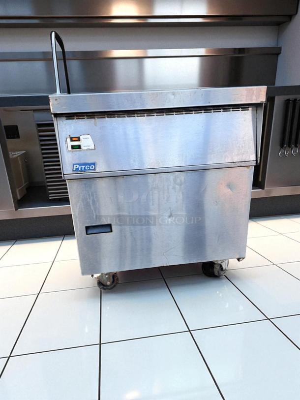 Pitco FBG24 gas fryer in outstanding condition, 24" wide, 120,000 BTU, natural gas, tested and working, visible Pitco label.