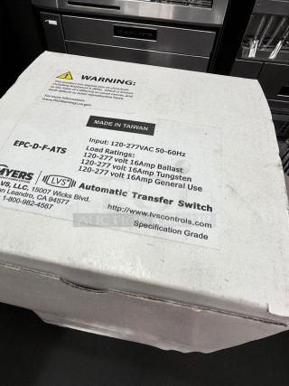 LVS EPC-D-F-ATS automatic transfer switch box, superb condition, Model: EPC-D-F-ATS, voltage input: 120-277VAC, made in Taiwan.