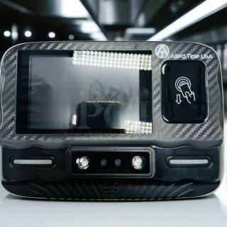 BRAND NEW Allied Time USA Facial Recognition Biometric Time Clock, carbon fiber finish, unused, with box, model details visible.