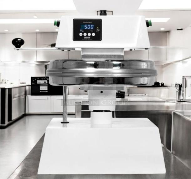Proluxe DP2350 Pizza Dough Press, outstanding condition, 18" platen, manual swing arm, digital temp control, tested and working.