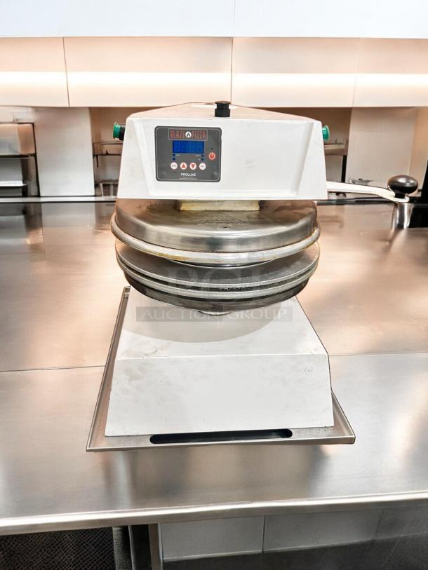 Proluxe DP2350 Pizza Dough Press, manual swing arm, digital temp control, 18" platen, outstanding condition, tested working.