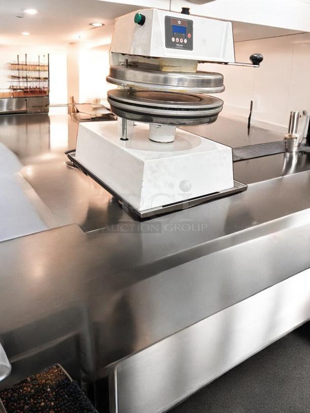 Proluxe DP2350 Pizza Dough Press, 18" platen, manual swing arm, digital temp control, outstanding condition, tested working.
