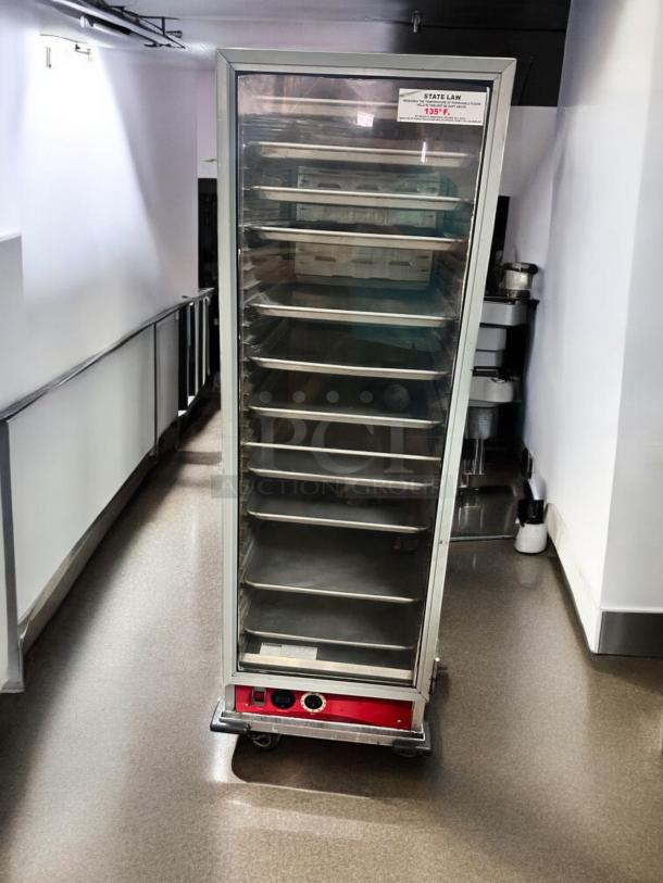 Avantco HEAT1836 full-size mobile heating & holding cabinet in outstanding condition, 120V, fully tested, multiple shelves, visible controls.