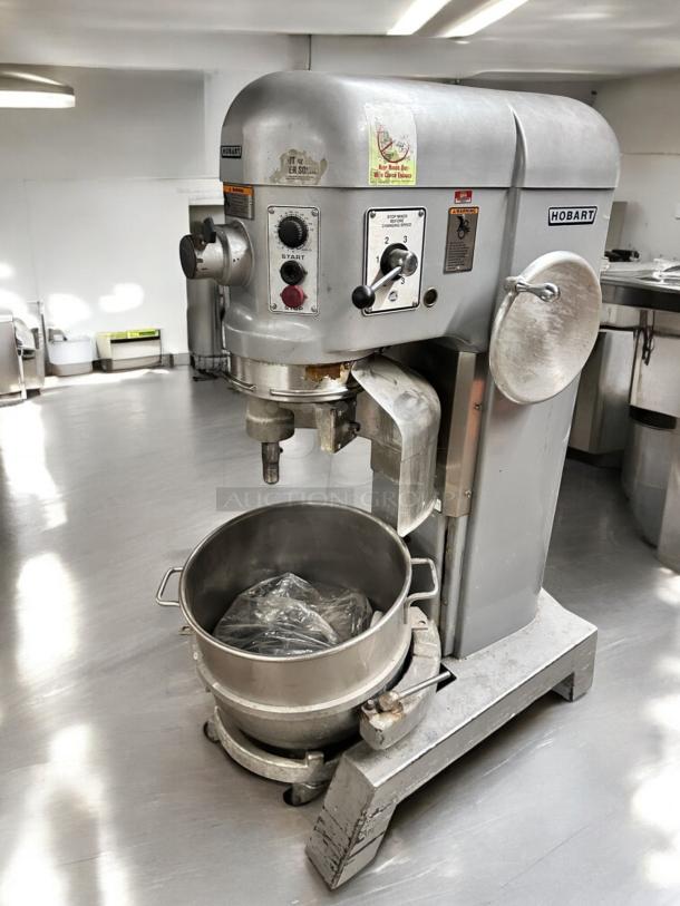 Hobart H300 30 Qt Planetary Mixer, like-new, 3 phase, fully tested, silver finish, visible control panel and mixer bowl.