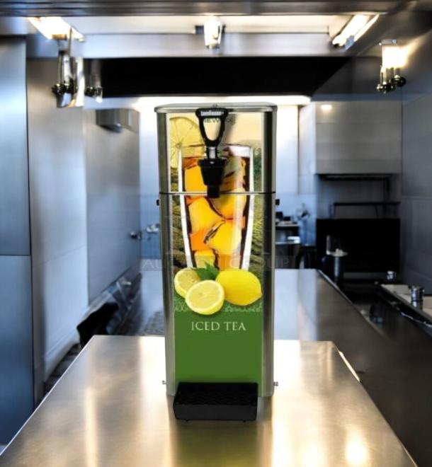 Flawless State Fair lemonade dispenser, Model FPM-1 by Newco Enterprises, Ronnoco branding, stainless steel, brand new.