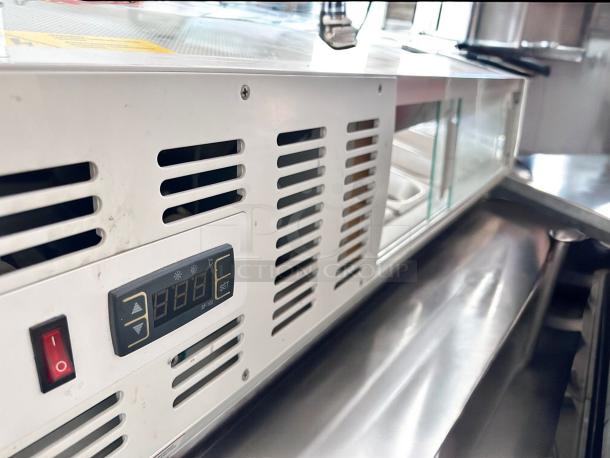 Omcan FPM-1 refrigerated sushi display case, 46", Model 39553, in outstanding condition, with digital controls, 110V.
