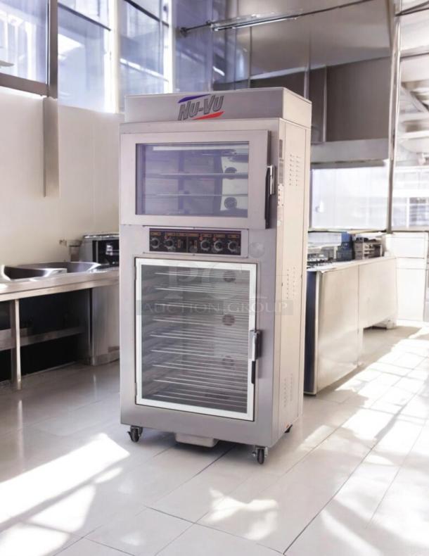 NU-VU SUB-123P oven-proofer combo, immaculate condition, 208V 3Ph, fully tested, stainless steel, wheeled base.
