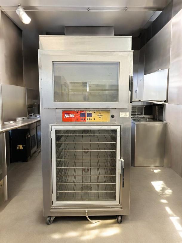 Immaculate NU-VU SUB-123P oven-proofer combo, fully tested, 208V 3Ph, stainless steel, clear top window, control panel display.
