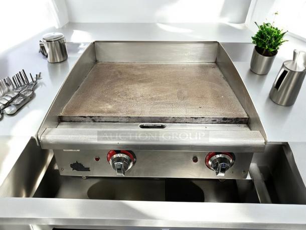Star Max 624TF 24" gas griddle, top-tier condition, manual controls, clean surface, fully tested, ideal for countertop use.