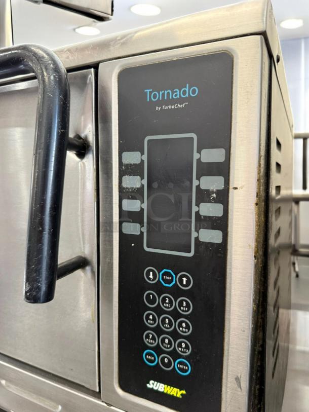 TurboChef Tornado high-speed convection microwave oven in excellent condition, featuring control panel and Subway branding.