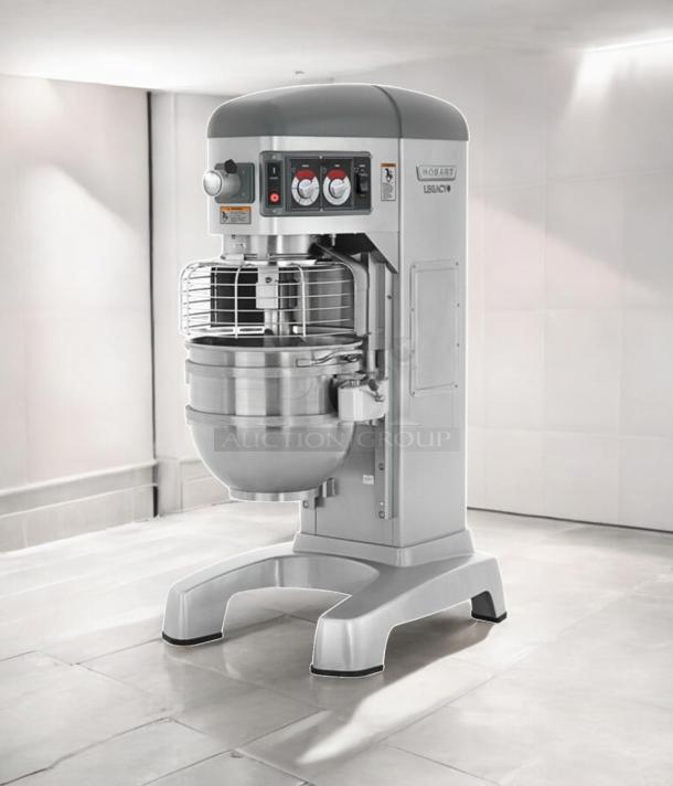 Hobart HL662 Legacy 60-Quart Mixer, superb condition, 200–240V, 2.7 HP, fully tested, stainless steel bowl and safety guard.
